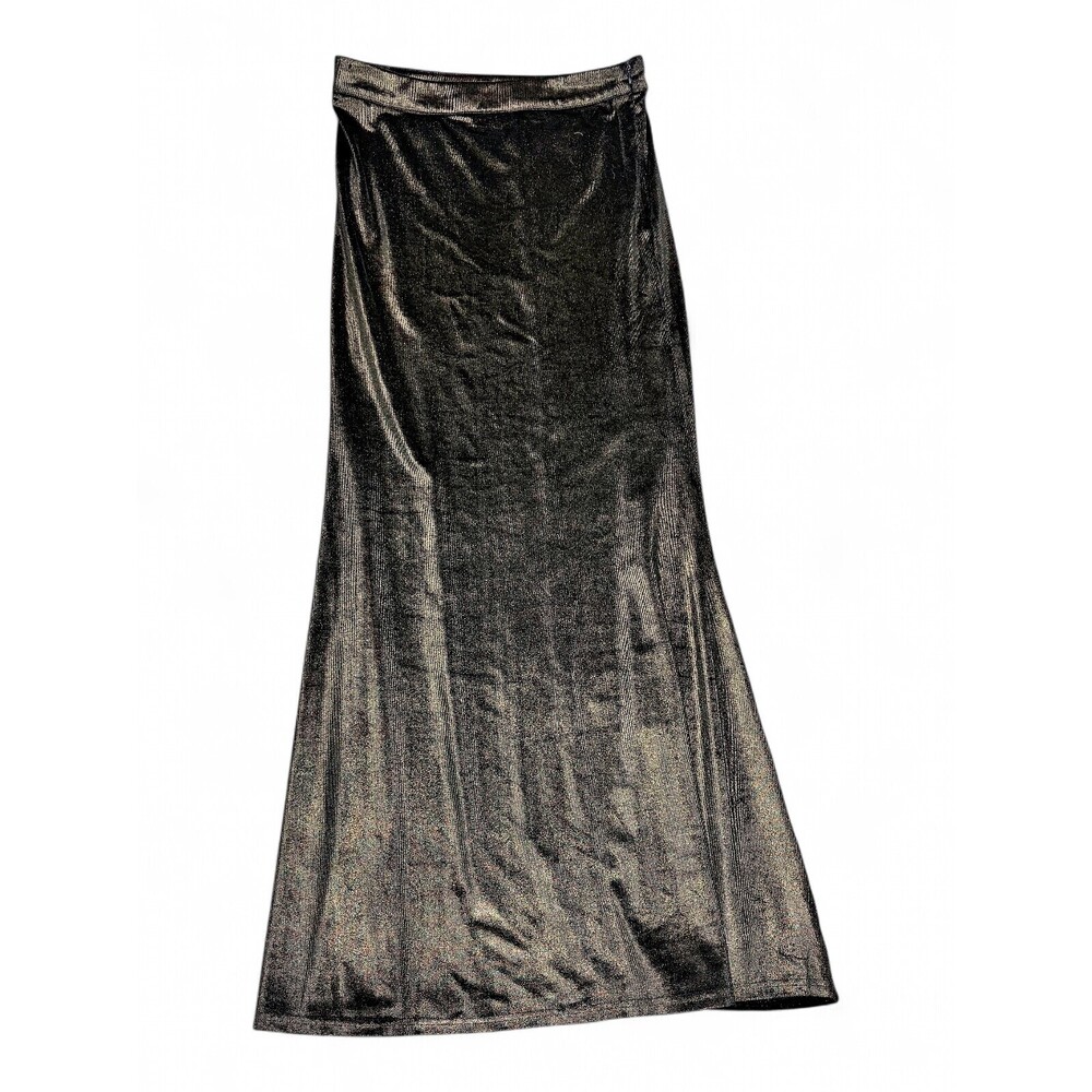 Silence & Noise Metallic Gold Maxi Skirt Size 6
